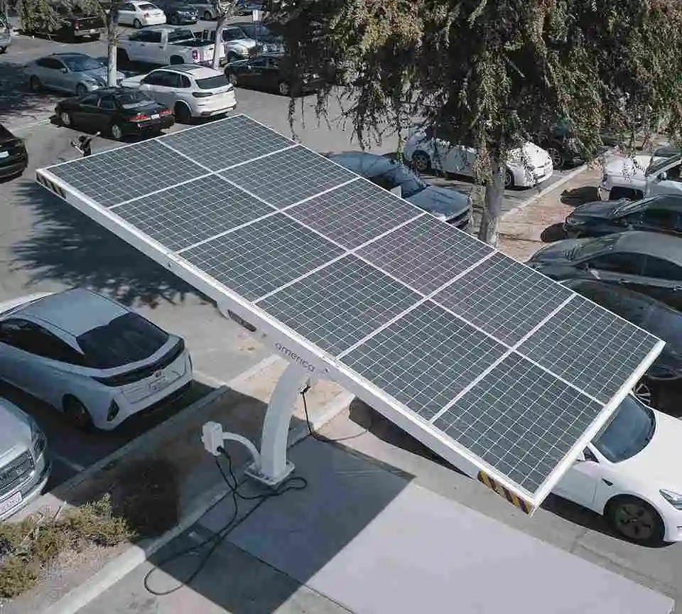 solar energy is used to charge electric vehicles